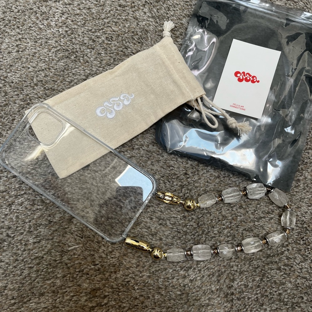 Ossa New York phone case w/ beaded strap